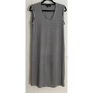 Theory Women's Modal Cuff Scoop Dress Navy Stripe Size Small